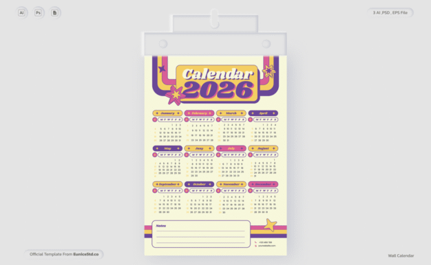 2026 年复古时尚日历