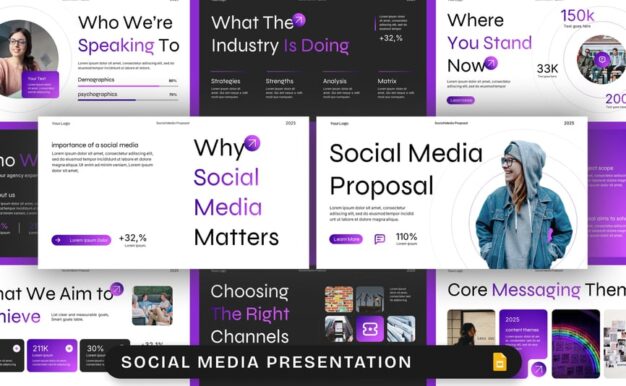 社交媒体运营建议PPT模板 (PPTX)