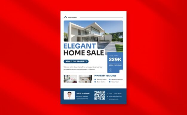 优雅的房屋销售传单模板 02