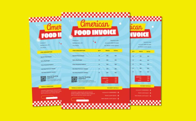 美国食品发票设计