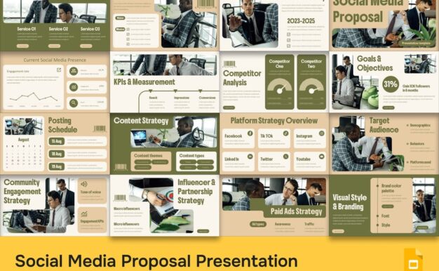 社交媒体运营建议PPT模板 (PPTX)