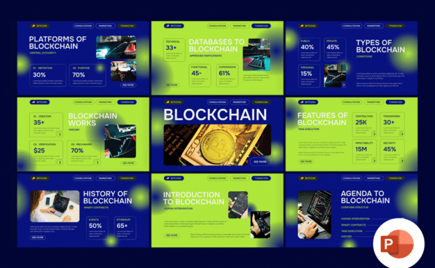 区块链PPT模板 (PPTX)