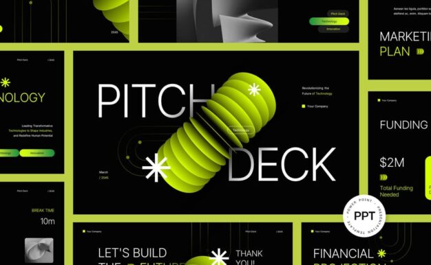 现代未来派路演PPT模板 (PPTX)