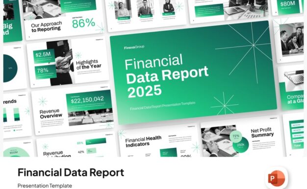财务数据报告PPT模板 (PPTX)