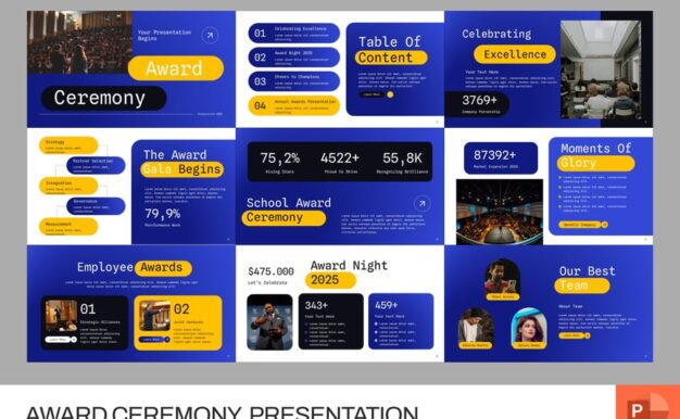 颁奖典礼PPT模板 (PPTX)