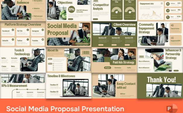 社交媒体建议PPT模板 (PPTX)