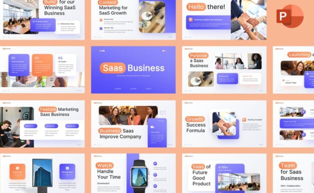 SaaS业务PPT模板 (PPTX)
