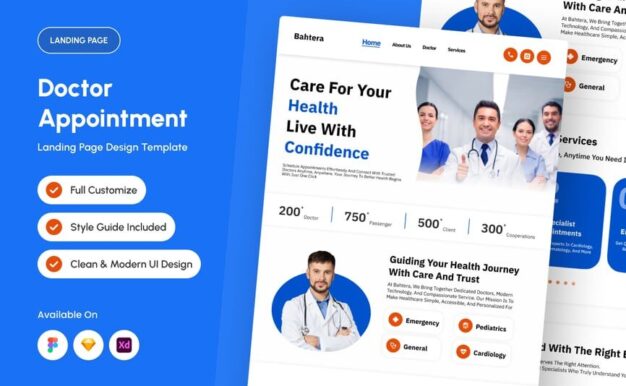 Bahtera – 医生预约着陆页设计