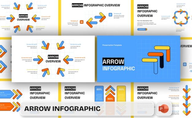 箭头信息图PPT模板 (PPTX)