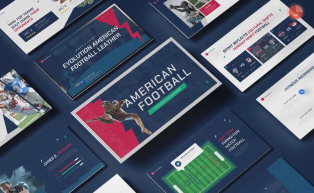 美式足球 PPT模板 (PPTX)