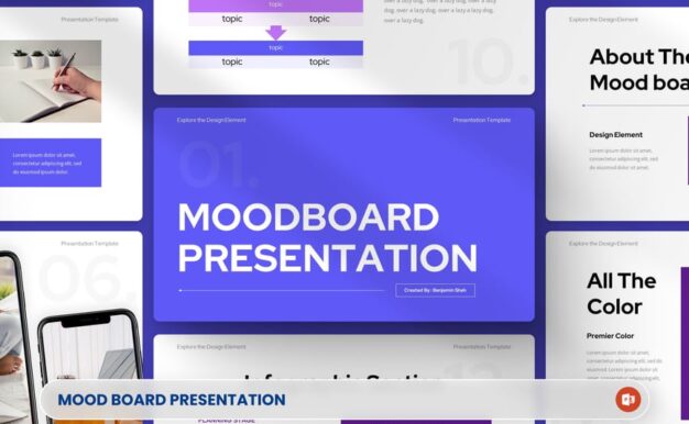 现代感灵感拼贴板 PPT模板 (PPTX)