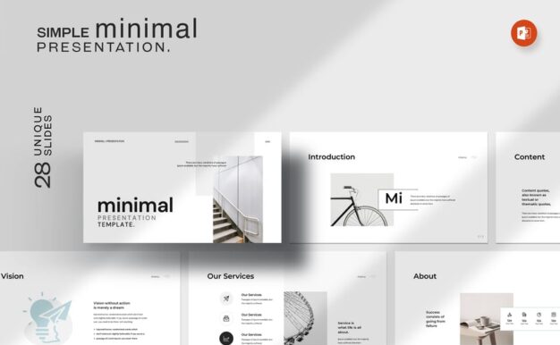 简单的极简主义PPT模板 (PPTX)