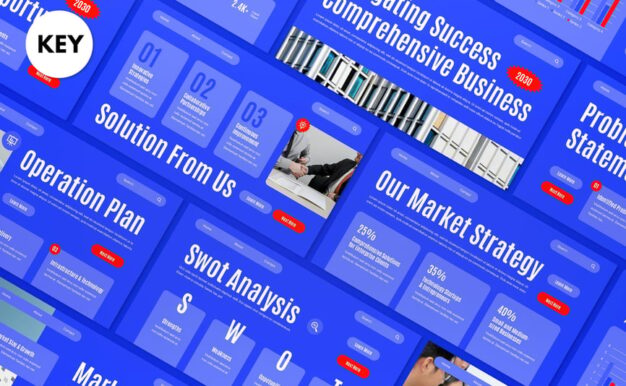 蓝色现代商业计划PPT模板 (PPT,PPTX)