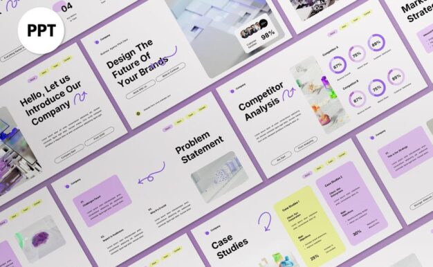 白紫色主题路演PPT模板 (PPT,PPTX)