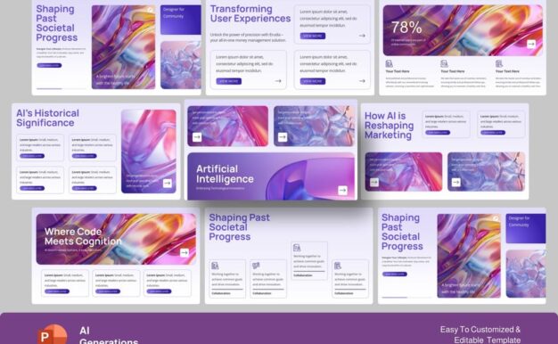 人工智能技术介绍PPT模板 (PPTX)