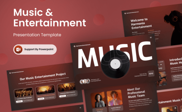 音乐与娱乐-PPT模板 (PPTX)