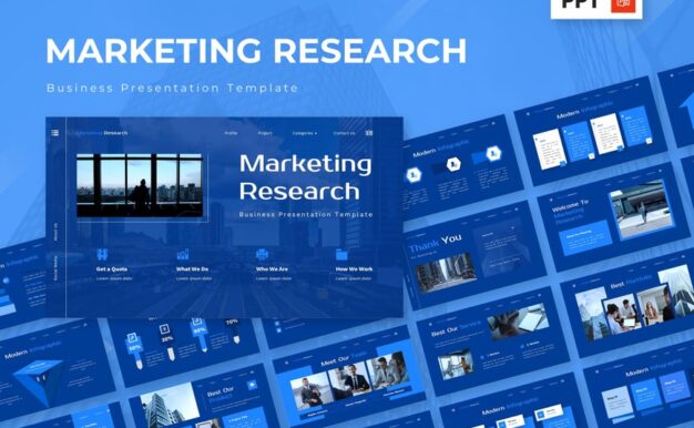 市场研究 – 业务PPT模板 (PPTX)