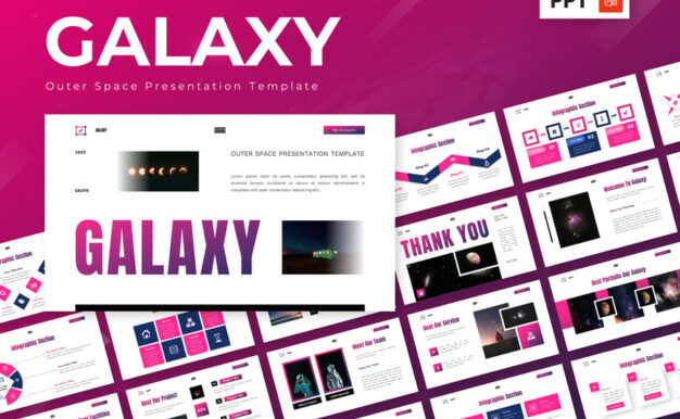 银河系 – 外层空间PPT模板 (PPTX)