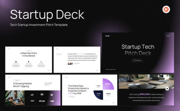 技术启动投资音调模板PPT模板 (PPTX)