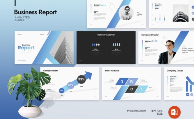 业务报告演示模板PPT模板 (PPTX)