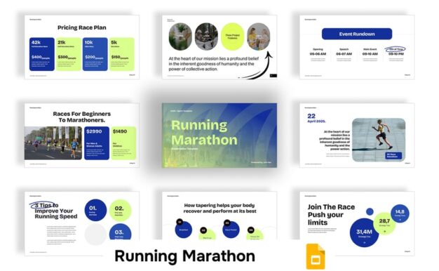 跑马拉松PPT模板 (PPTX)