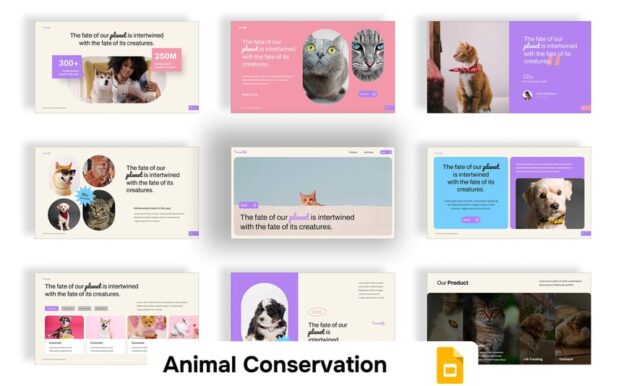 动物保护PPT模板 (PPTX)