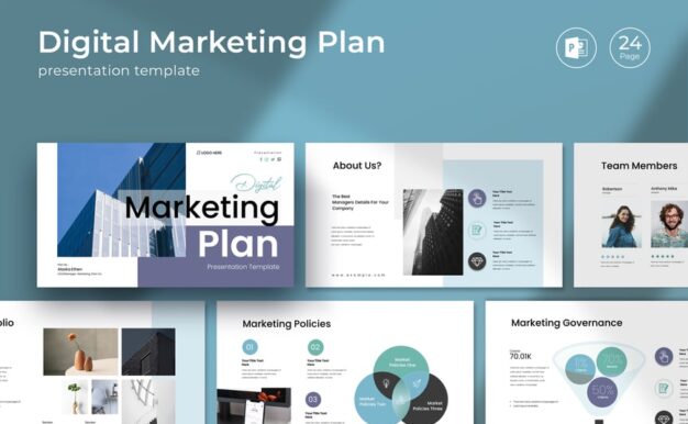 数字营销计划演示PPT模板 (PPTX)