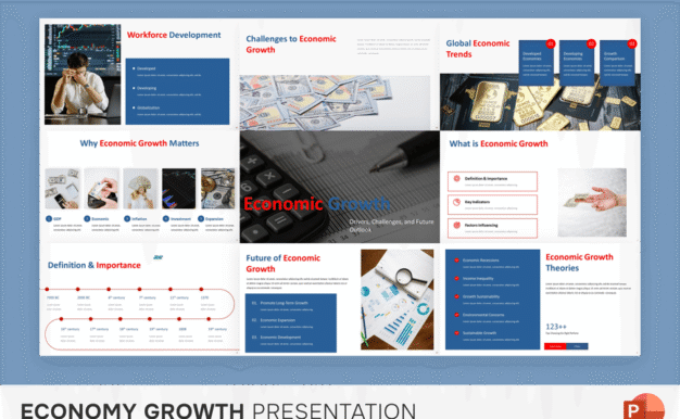 经济增长PPT模板 (PPTX)