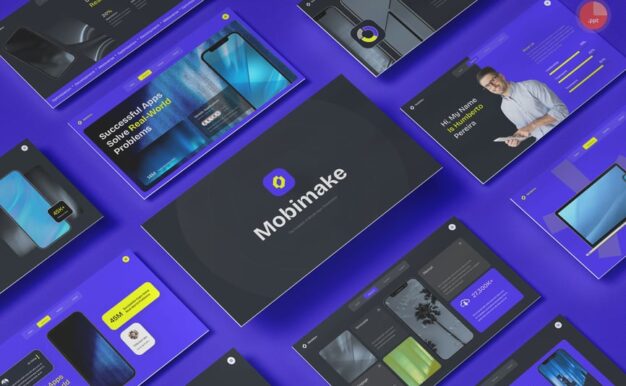 移动应用和启动展示PPT模板 (PPTX)