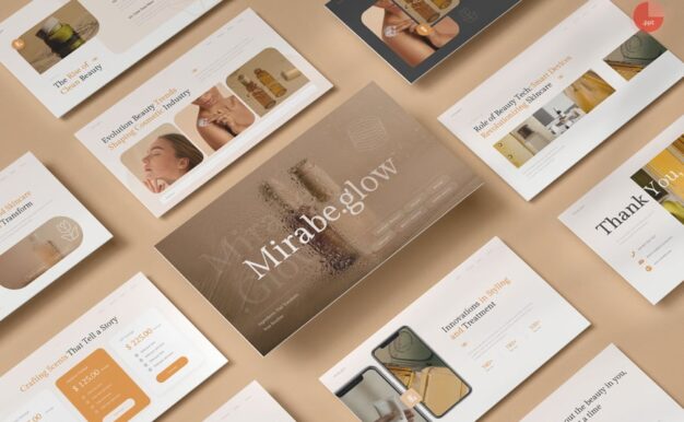 化妆品和美容PPT模板 (PPTX)