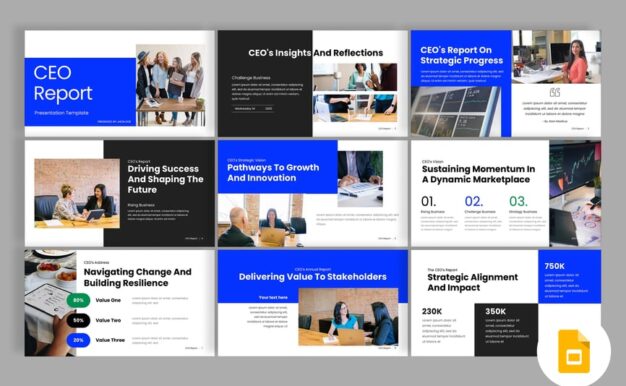 首席执行官报告PPT模板 (PPTX)