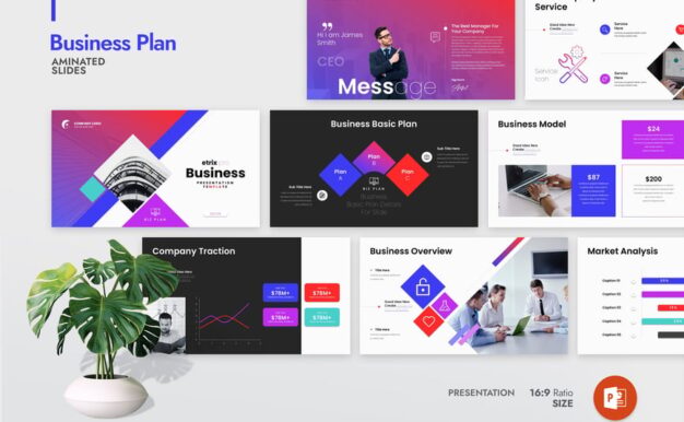 业务计划演示模板PPT模板 (PPTX)