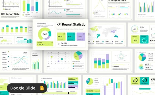 KPI报告PPT模板 (PPTX)