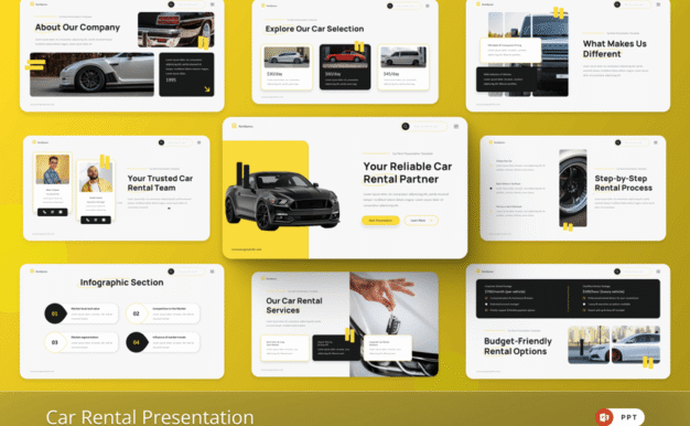 汽车租赁PPT模板 (PPTX)