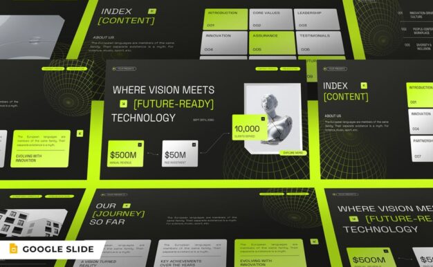 绿色现代公司资料PPT模板 (PPTX,PPT)