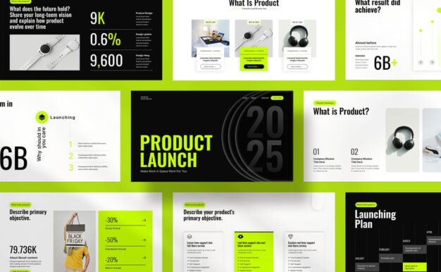 KPI/产品发布PPT模板 (PPTX)