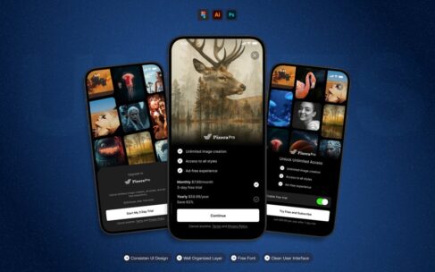 AI图像生成器 – 移动应用UI套件