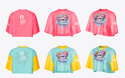 休闲短款T恤样机