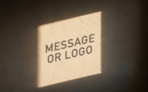 墙上的信息标志阴影模型