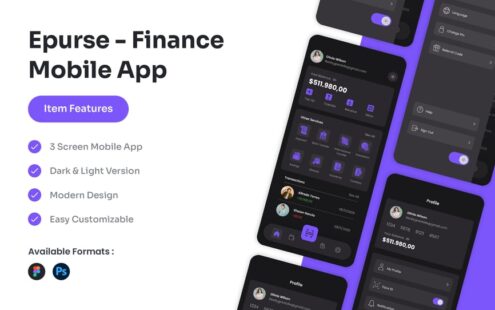 Epurse – 金融移动应用 UI 套件