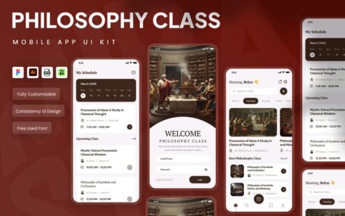 哲学课移动应用 UI 套件