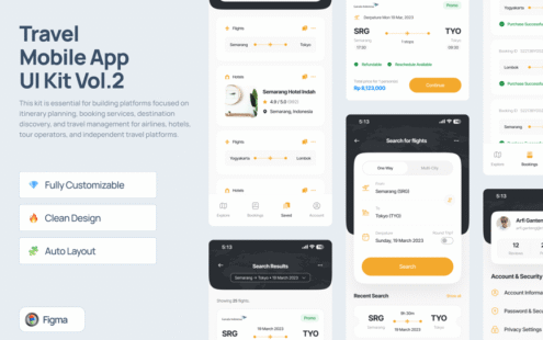 旅游移动应用 UI 工具包 Vol.2 – Beyond