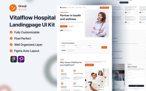 Vitalflow 医院登录页面 UI 套件