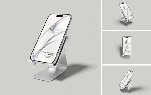 带支架的手机模型