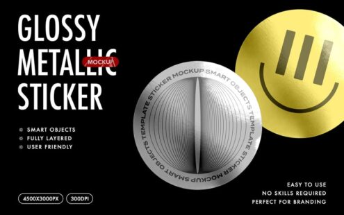 圆形亮面金属贴纸