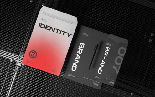 信封和文件品牌设计样机套装