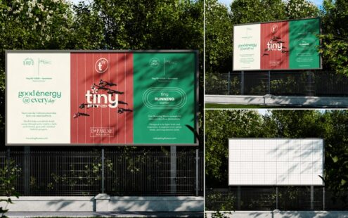 户外三张海报广告牌模型