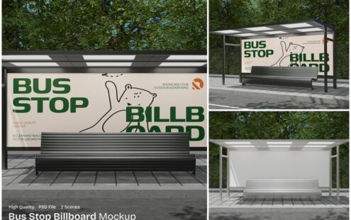 公交车站广告牌模型