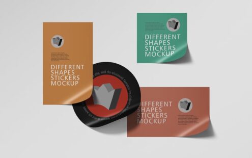 不同形状贴纸样机