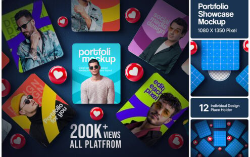 作品集展示模型社交媒体模板